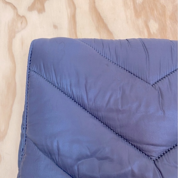 Caraa X Athleta Puffer Grey Satin Lightweight Crossbody Bag - Picture 3 of 12